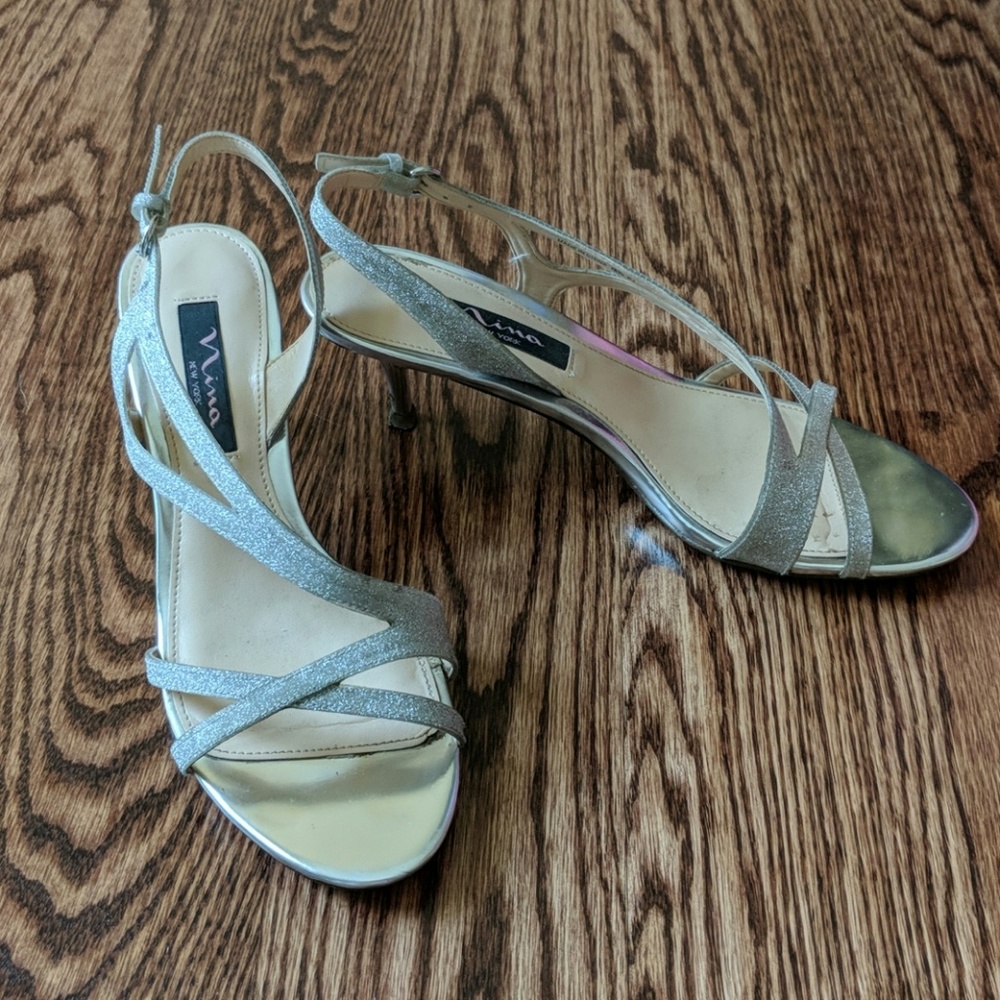 Nina silver heels